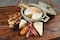 Hello Honey® Farmhouse Round Lidded Stoneware Brie Bakers with Wood Spreaders Set